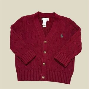 Ralph Lauren Baby Burgundy Cardigan